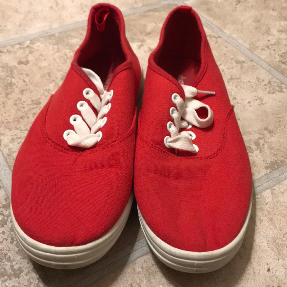 Red sneakers